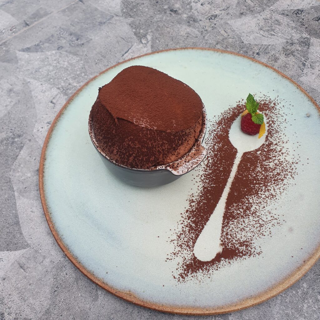 Chocolate Rhubarb Soufflé