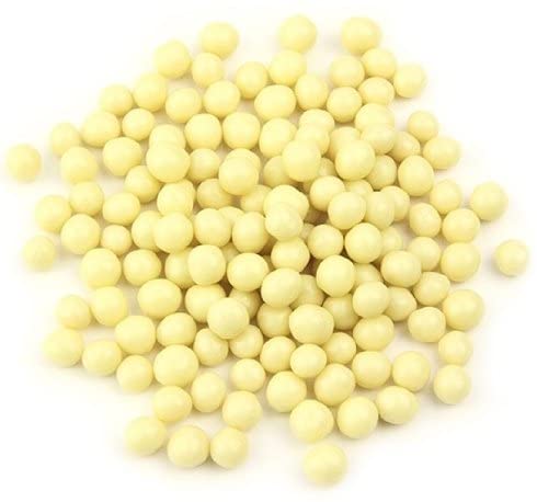 White Chocolate Coated Crispy Soy Puffs